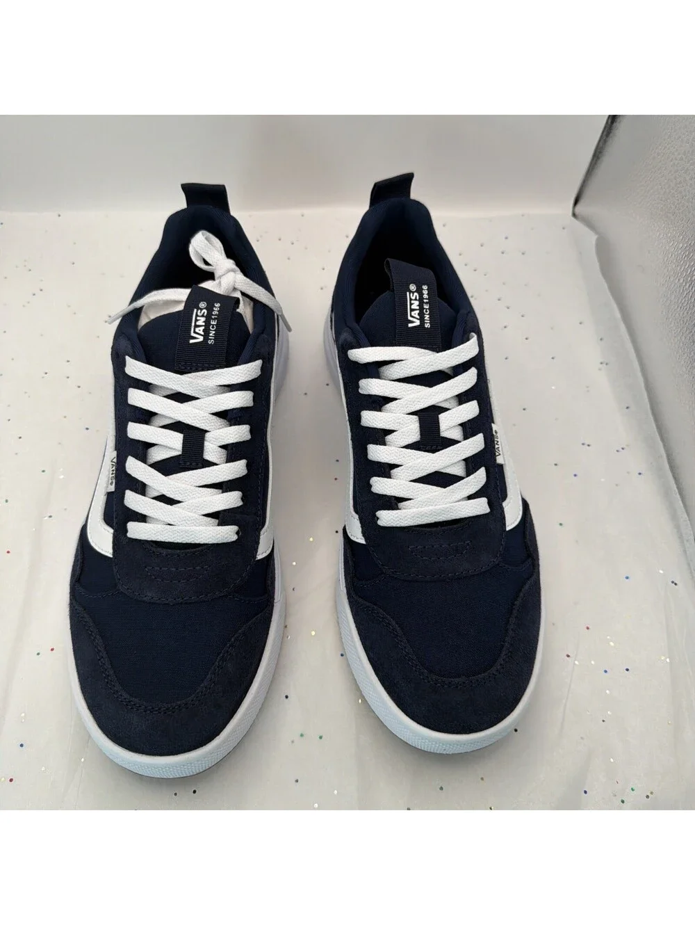 Vans Range EXP VN000CY1NAV Men’s Size 10.5 Navy White Suede Canvas Sneaker NIB